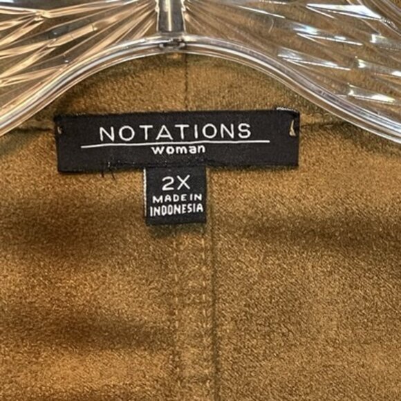 Notations Women Western Cowboy Ruffle Faux Suede Lightweight Jacket Top 2X Plus - Picture 7 of 11